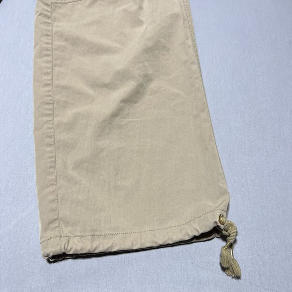 Dion Lee Womens Drawstring Khaki High Rise Waist Wide‎ Leg Cargo Pants 4 - Picture 5 of 16